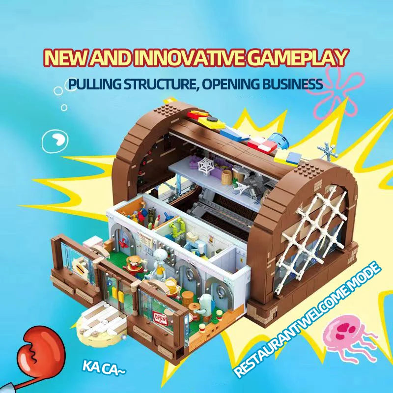 SpongeBob Cartoon Krusty Krab Restaurant Building Blocks - Image 3