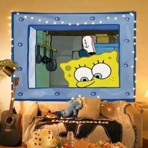 MINISO Squidward Tentacles Cartoon Tapestry