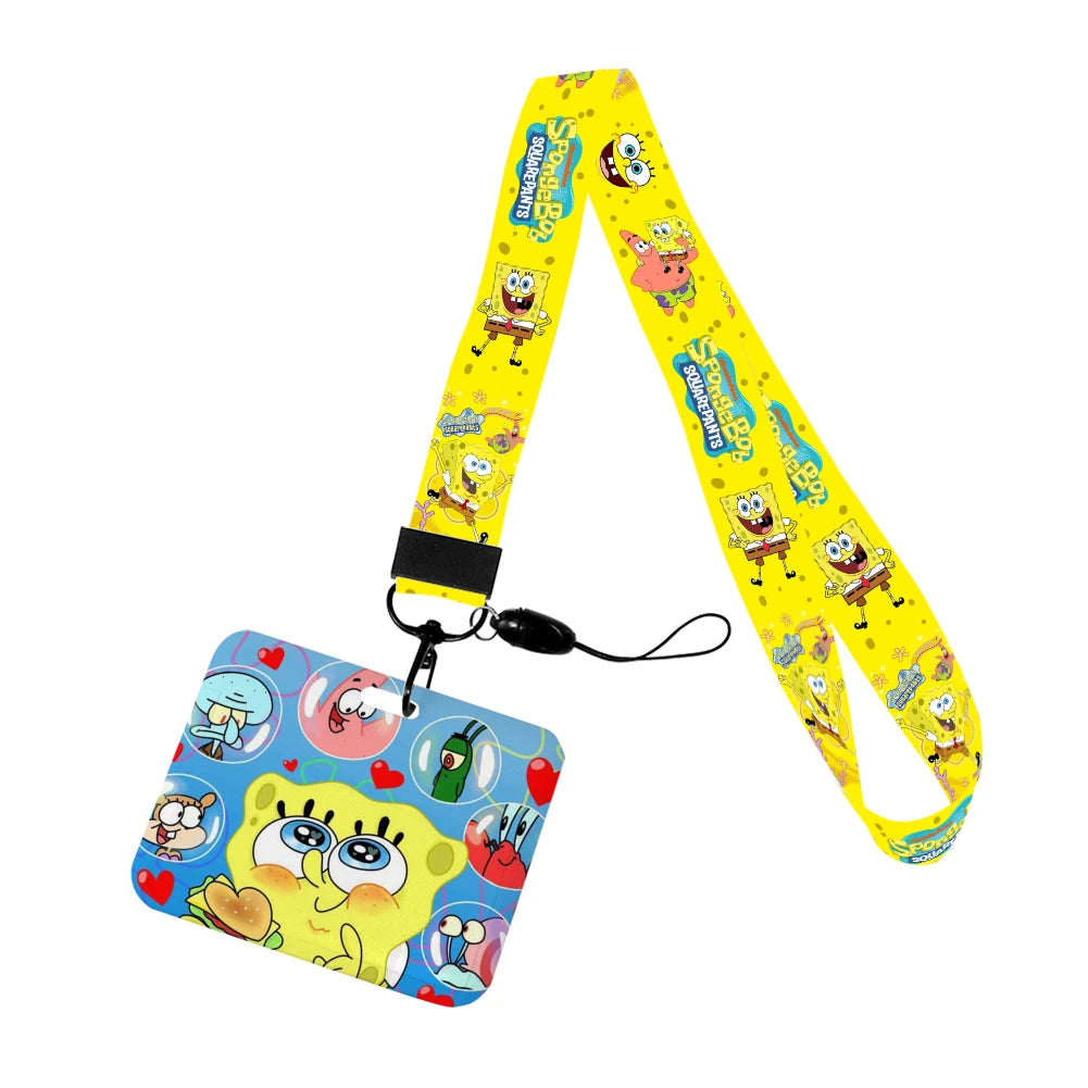 Cartoon SpongeBob ID Card Holder with Lanyard - Image 10