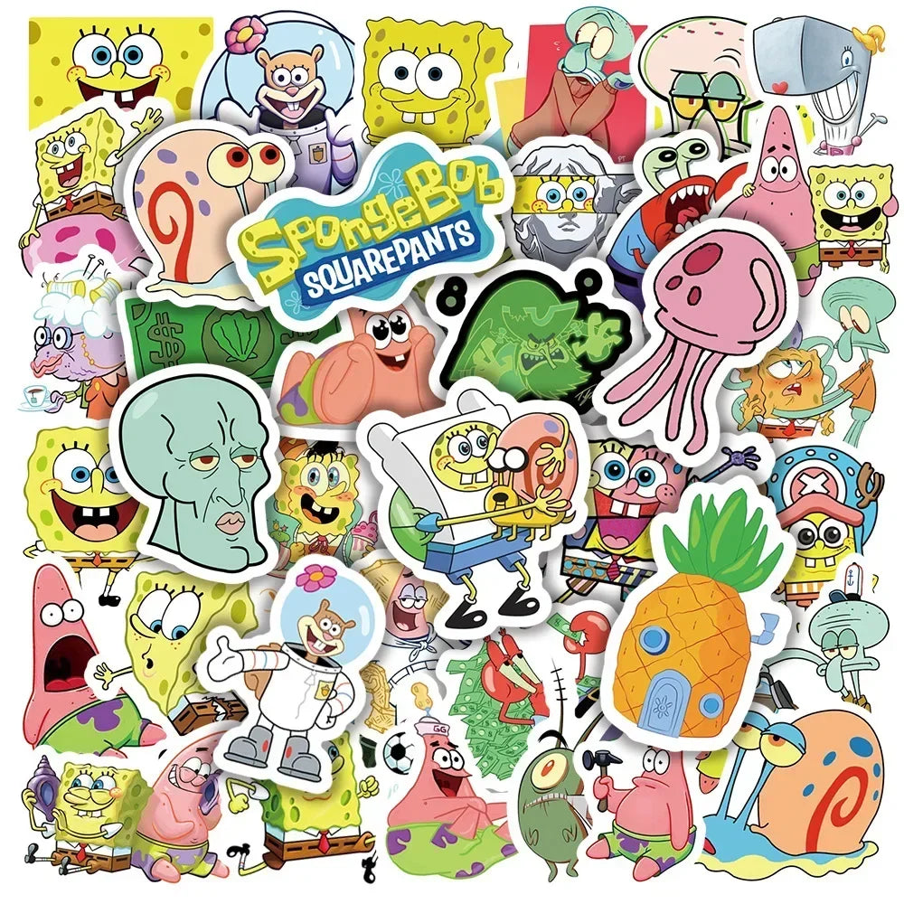 50PCS SpongeBob SquarePants & Patrick Star Stickers - Image 8