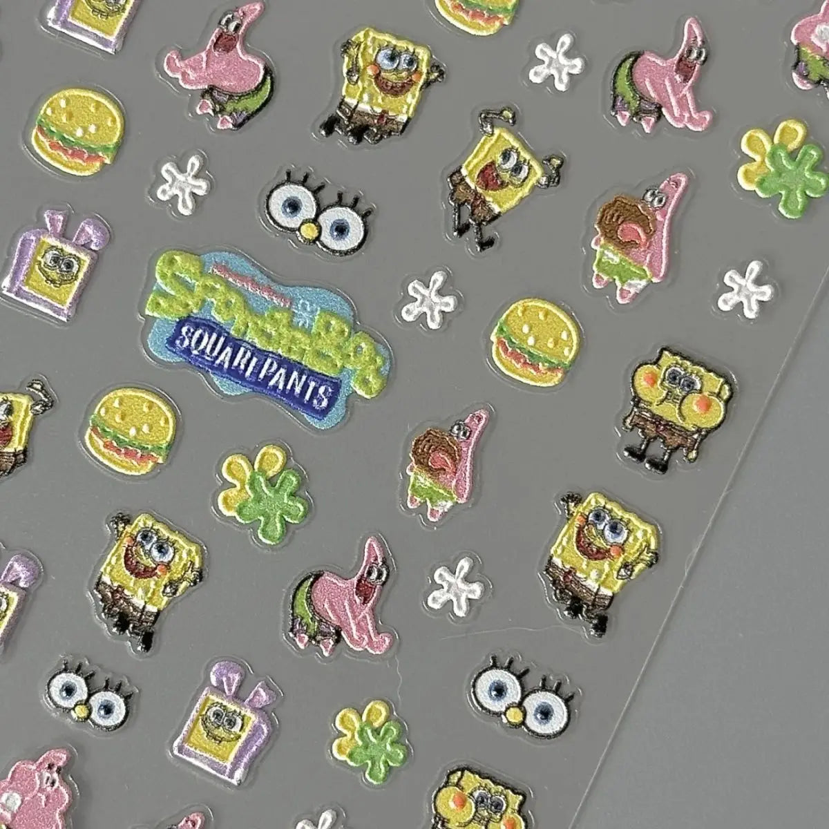 Cartoon SpongeBob Relief Nail Stickers - Image 5