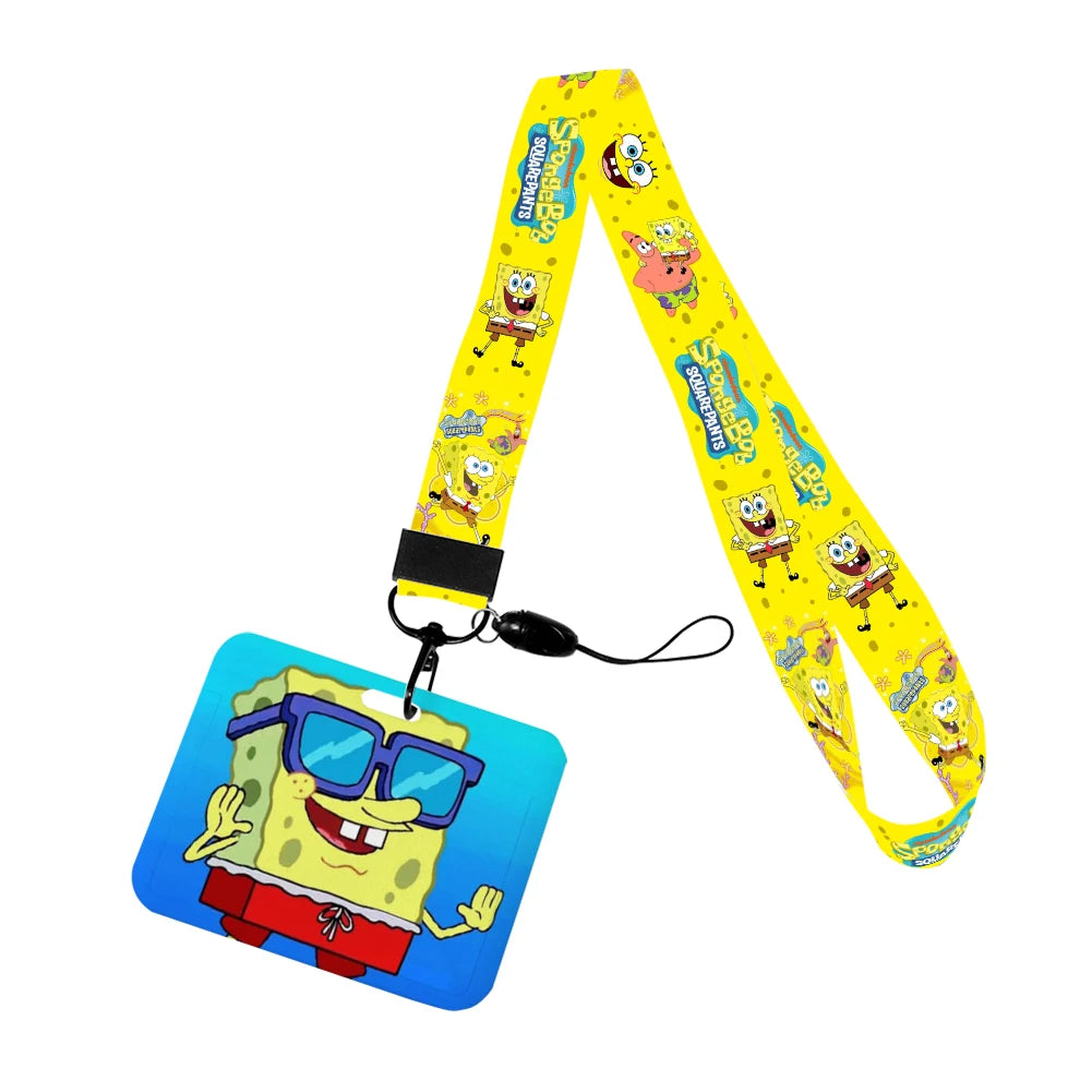 Cartoon SpongeBob ID Card Holder with Lanyard - Image 2