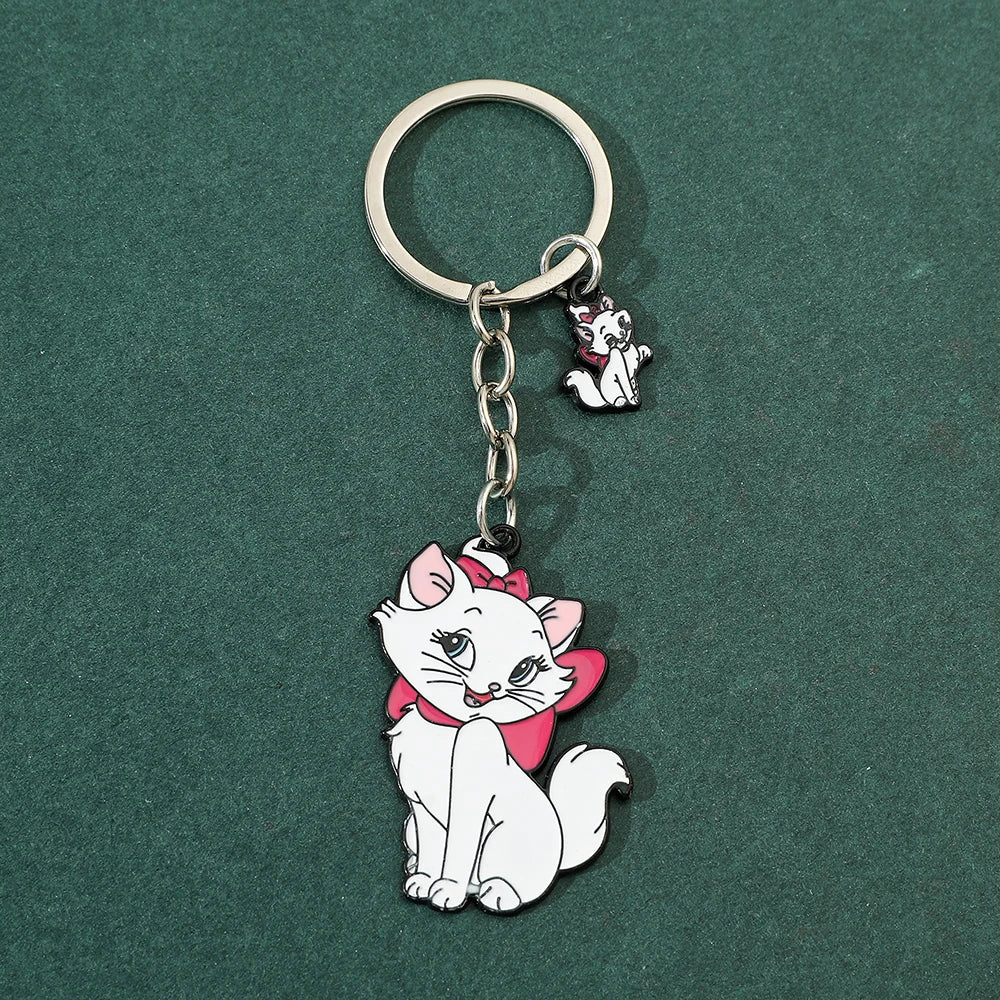 Disney Anime Figure Marie Cat Keychain
