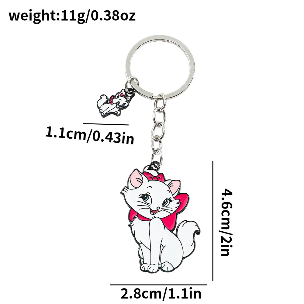 Disney Anime Figure Marie Cat Keychain - Image 2