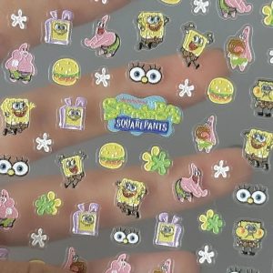 Cartoon SpongeBob Relief Nail Stickers