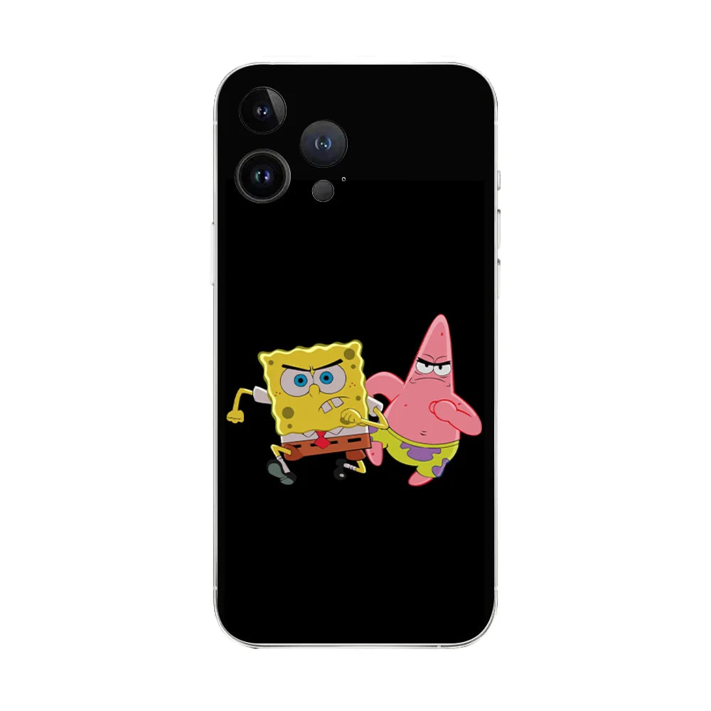 Cartoon Cute S-Spongebobs Transparent Phone Case - Image 12