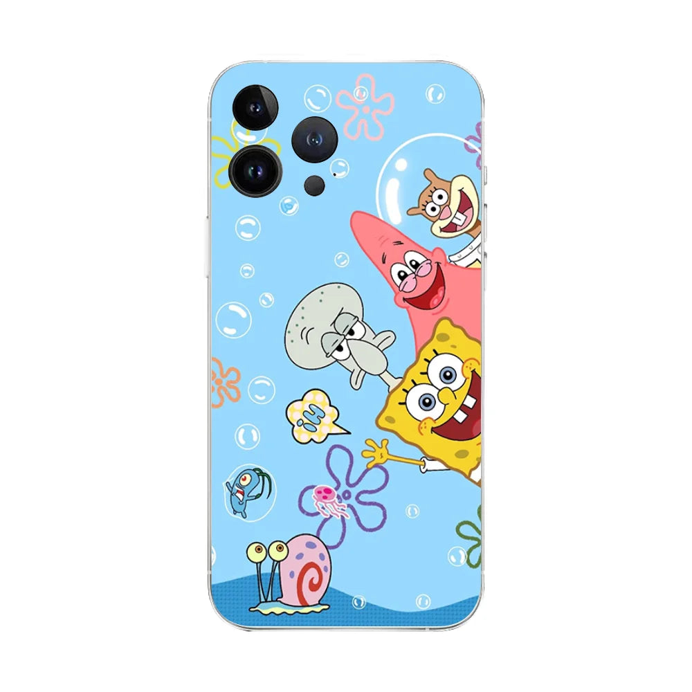 Cartoon Cute S-Spongebobs Transparent Phone Case - Image 13