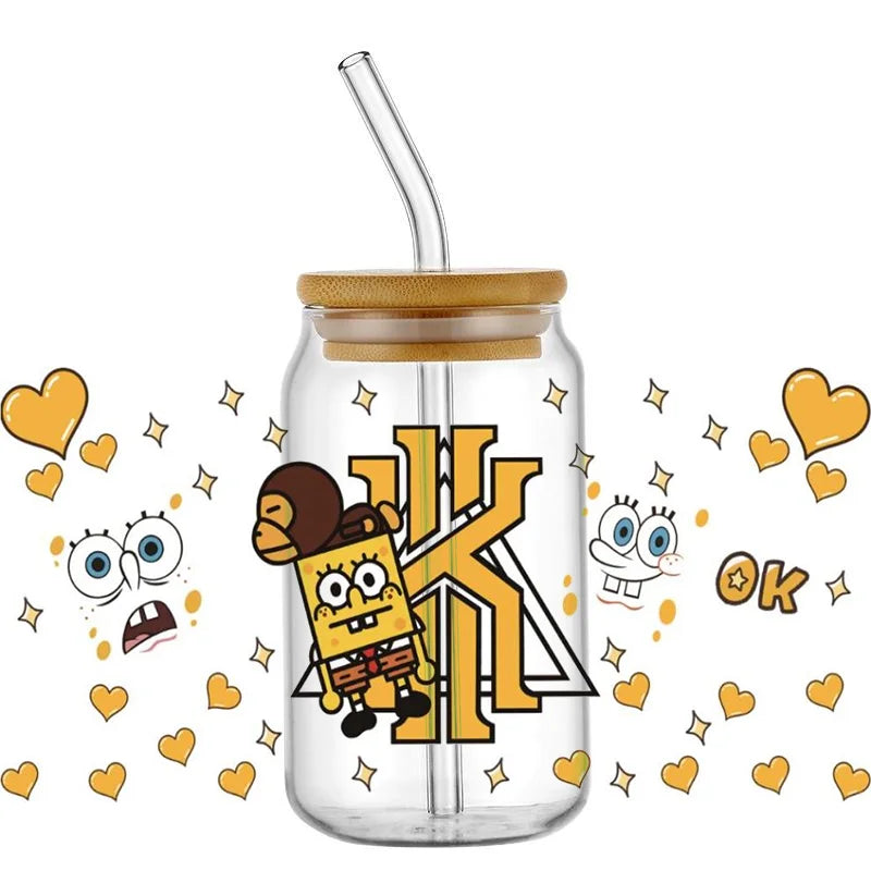 Miniso SpongeBob 16oz UV DTF 3D Waterproof Cup Wrap Sticker - Image 11
