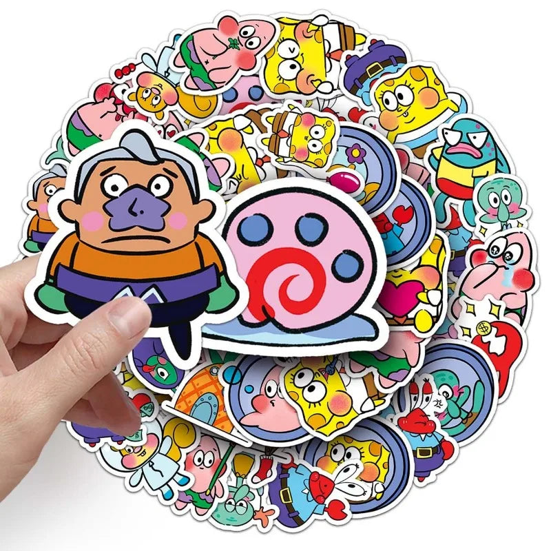50PCS SpongeBob “Sent A Big Star” Cartoon Animation Stickers - Image 3