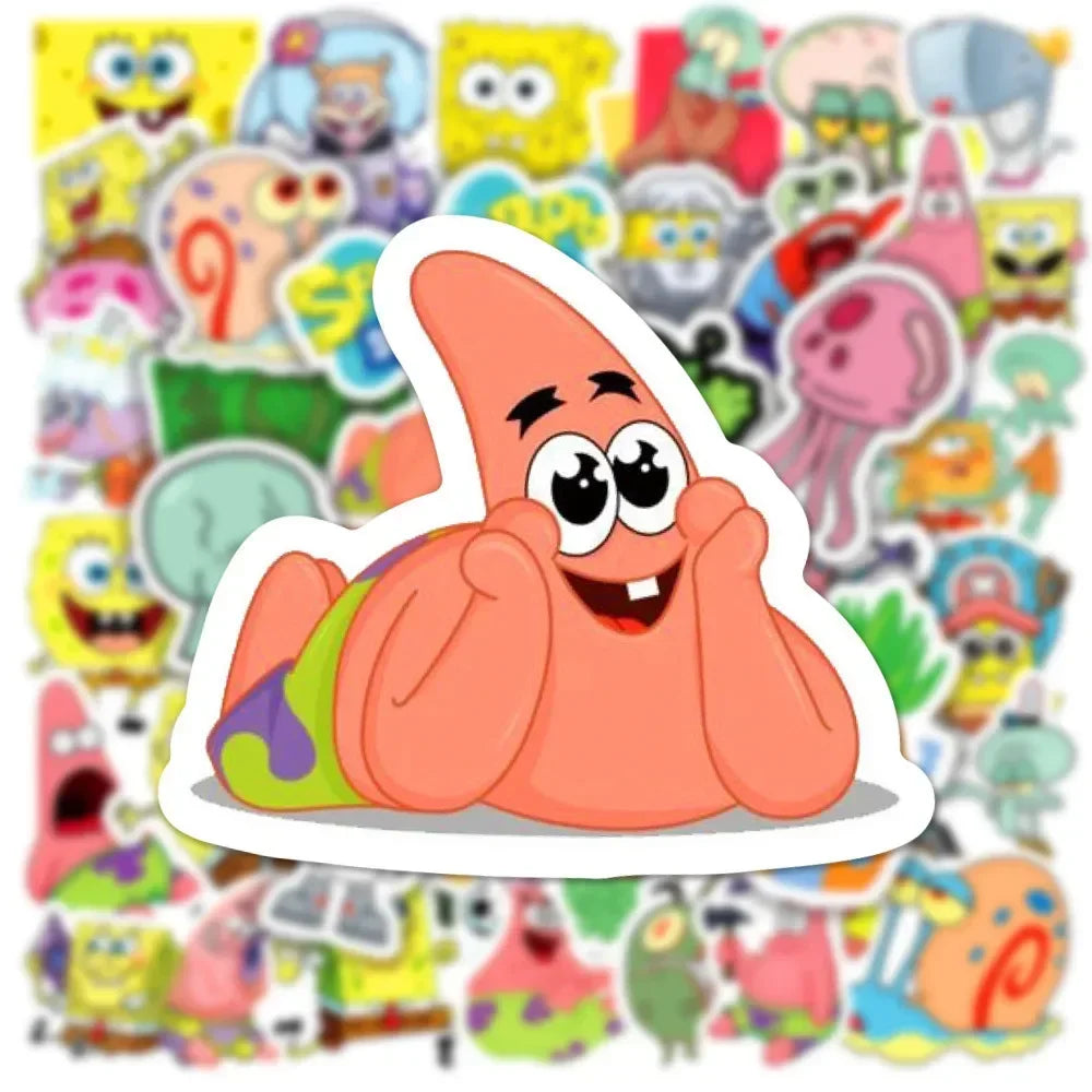 50PCS SpongeBob SquarePants & Patrick Star Stickers - Image 4