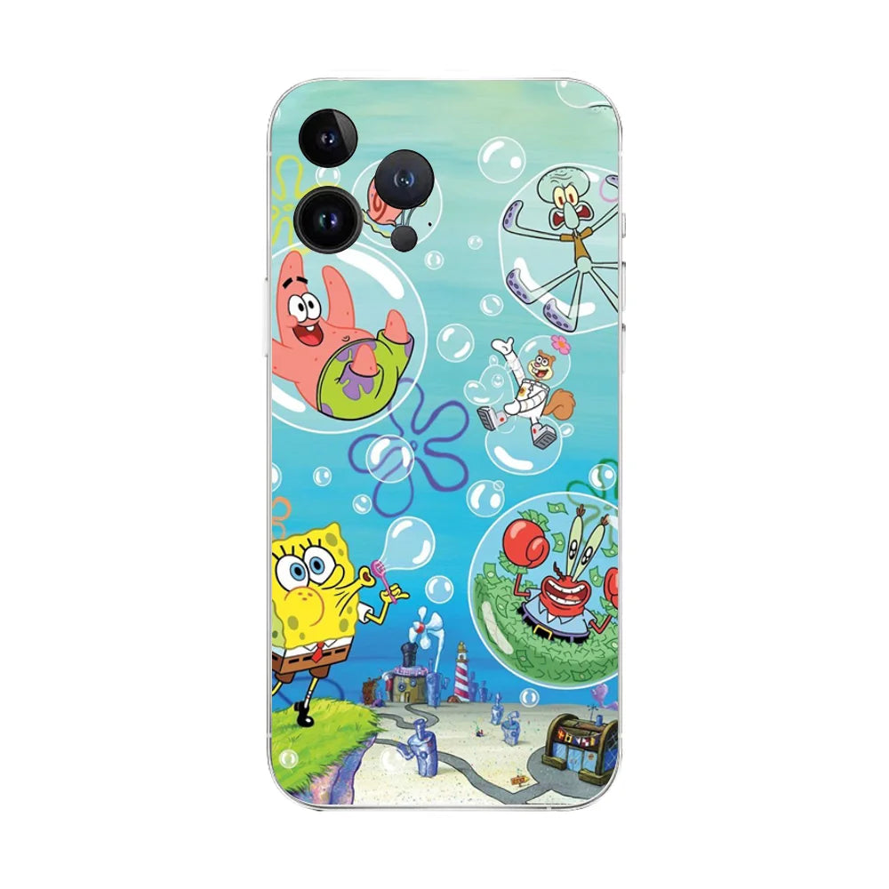 Cartoon Cute S-Spongebobs Transparent Phone Case - Image 7