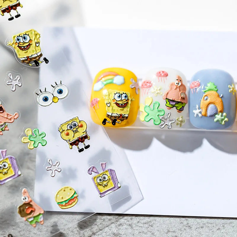 SpongeBob 5D Relief Nail Art Stickers - Image 5