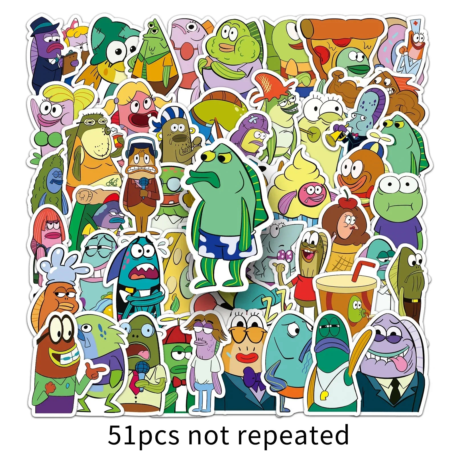 50PCS SpongeBob SquarePants & Patrick Star Stickers - Image 6