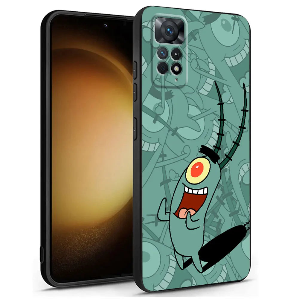 Black Cartoon Friend SpongeBobs Phone Case - Image 11