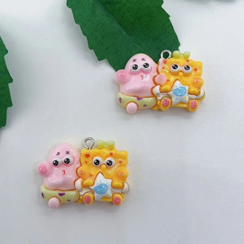 10PCS Resin Cartoon Character SpongeBob SquarePants - Image 4