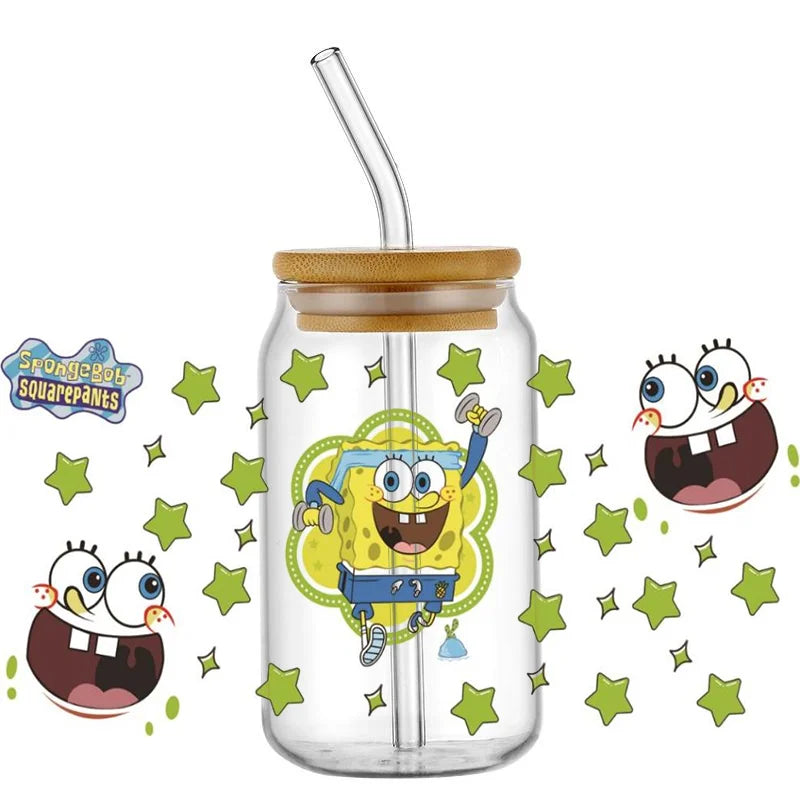 Miniso SpongeBob 16oz UV DTF 3D Waterproof Cup Wrap Sticker - Image 9