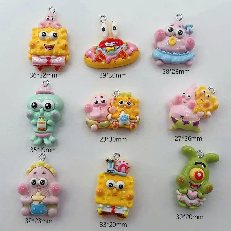 10PCS Resin Cartoon Character SpongeBob SquarePants - Image 2
