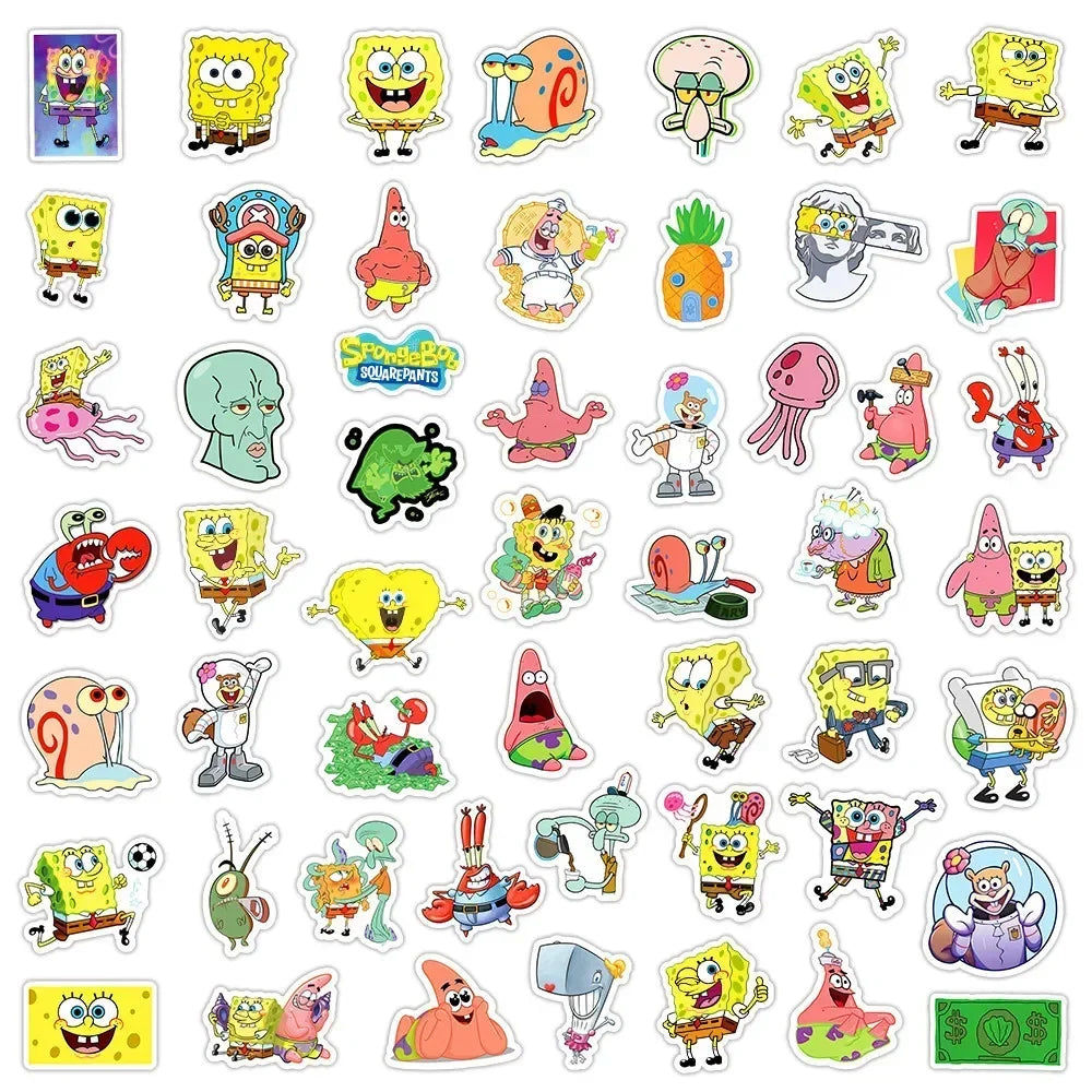 50PCS SpongeBob SquarePants & Patrick Star Stickers - Image 5